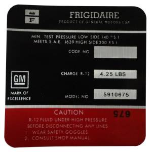 Frigidaire AC Compressor Decal (Red)