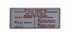 Super Lift Instructions Decal - On Sun Visor