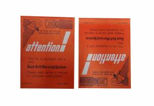 Seat Belt Instructions Sleeve