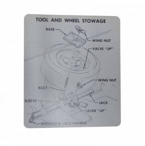 Tire Stowage Instructions Decal - Regular Wheel
