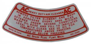 Air Cleaner Service Instructions Decal