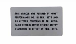 "Hurst Modification" Decal