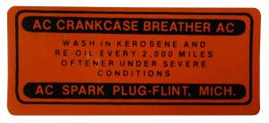 Oil Filler Cap Decal