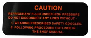 Frigidaire Compressor Warning Decal