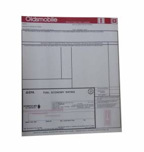 New Car Window Price Sheet