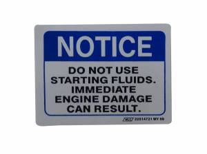 Diesel Starting Instructions Decal