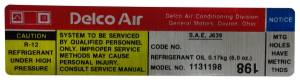 Delco AC Compressor Decal