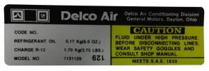 Delco AC Compressor Decal