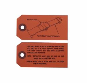 Seat Belt Instructions Tag