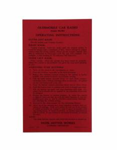 Radio Instructions Sheet