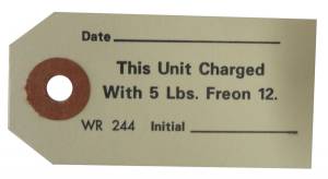 Freon Charge Air Conditioner Compressor Tag