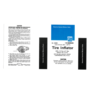 Space Save Spare Tire Inflator Decal