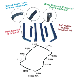 Soft Top / Convertible Top Weatherstrip Kit - Complete 10 Piece
