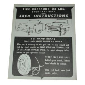 Jack Instructions Decal - In Trunk