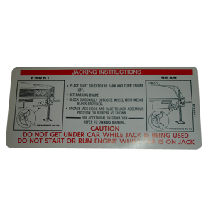 Jack Instructions Decal - In Trunk