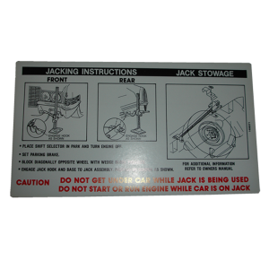 Jack Instructions Decal - In Trunk