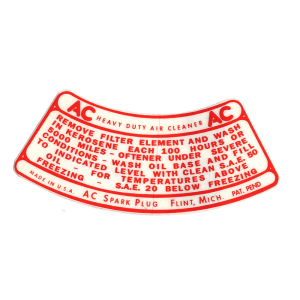 Oil Bath Air Cleaner Decal 2-V