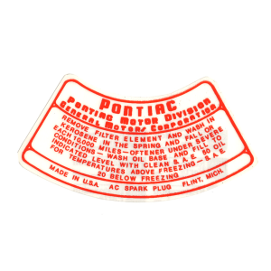 Oil Bath Air Cleaner Decal 2-V