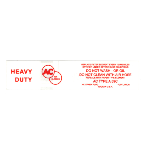 Air Cleaner Service Decal 3x2 / A59C