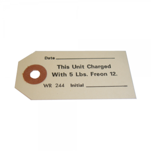 Air Conditioner Compressor Freon Charge Tag