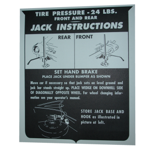 Jack Instructions Decal - In Trunk