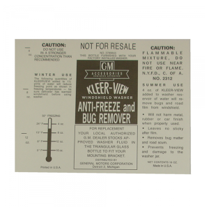 Windshield Washer Bottle Decal - Kleerview