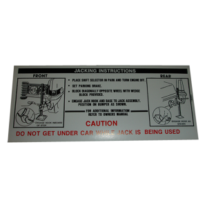 Jack Instructions Decal - In Trunk