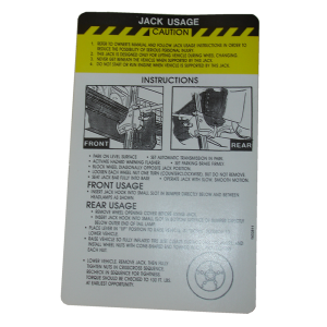 Jack Instructions Decal - In Trunk