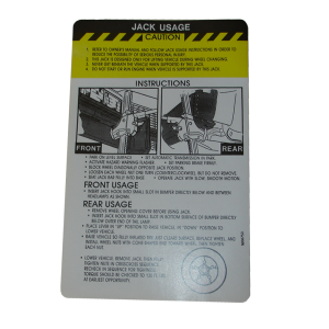 Jack Instructions Decal - In Trunk