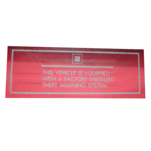 Theft Warning Window Decal