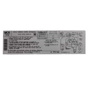 4.1 Litre Emissions Decal - California Cars