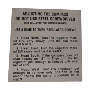 Glove Box Door Compass Instructions Decal