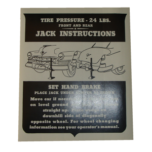 Jack Instructions Decal - In Trunk