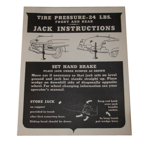 Jack Instructions Decal - In Trunk