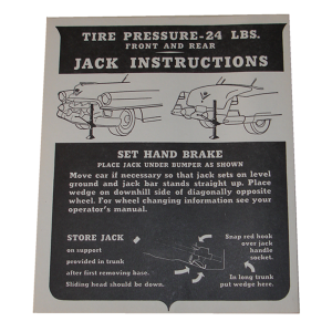 Jack Instructions Decal - In Trunk
