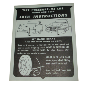 Jack Instructions Decal - In Trunk