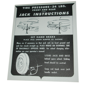 Jack Instructions Decal - In Trunk