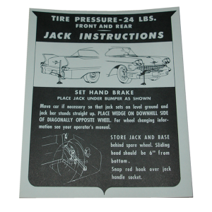 Jack Instructions Decal - In Trunk