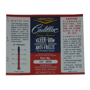 Windshield Washer Bottle Decal