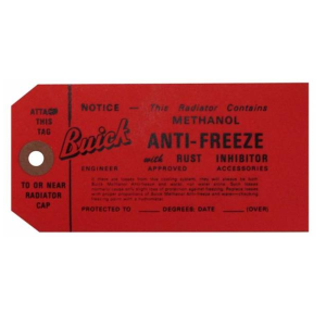 "Buick" Antifreeze Tag