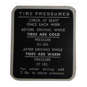 Tire Pressure Decal