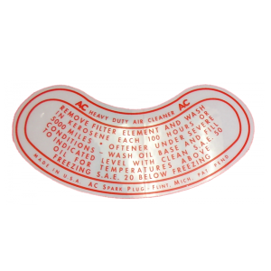 Oil Bath Air Cleaner Decal