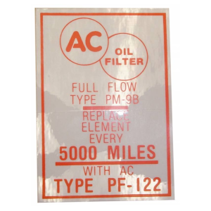 Oil Filter Decal - PF-122