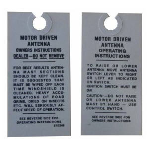Electric Antenna Instructions Tag