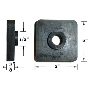 Rubber The Right Way - Body Mounting Pad - 2" Square 3/8" Thick - Image 2