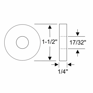Rubber The Right Way - Body Mounting Pad - 1-1/2" O.D. 17/32" I.D. 1/4" Thick - Image 2