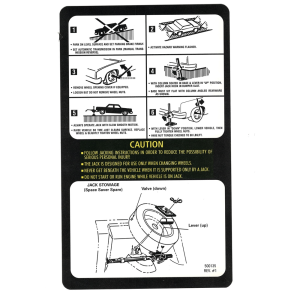 Jack Stowage And Use Decal - Space Saver Tire