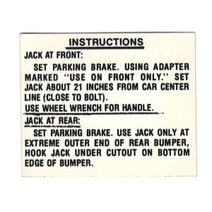 Jack Instructions Decal