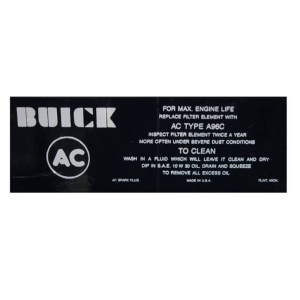 Wildcat 310 Air Cleaner Service Instructions Decal