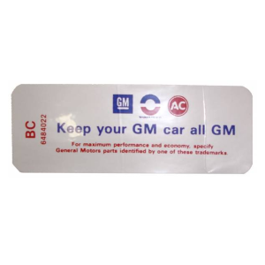 Air Cleaner Decal - "Keep your GM car all GM" - GS 350/400